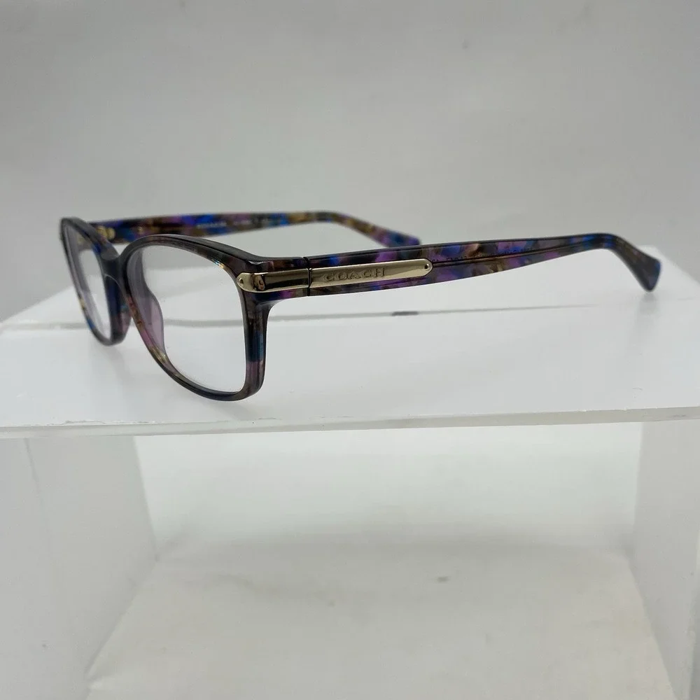 Coach Eyeglasses FRAMES ONLY HC6065 Cat Eye 51-17-135 Confetti Purple Brown 244